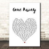 Five Finger Death Punch Gone Away White Heart Song Lyric Print