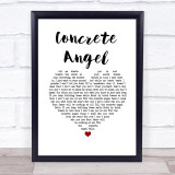 Gareth Emery feat. Christina Novelli Concrete Angel White Heart Song Lyric Print