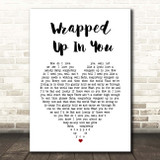 Garth Brooks Wrapped Up In You White Heart Song Lyric Print
