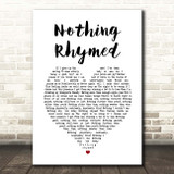 Gilbert O'Sullivan Nothing Rhymed White Heart Song Lyric Print