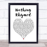 Gilbert O'Sullivan Nothing Rhymed White Heart Song Lyric Print