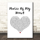 Gloria Estefan Music Of My Heart White Heart Song Lyric Print