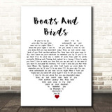 Gregory And The Hawk Boats And Birds White Heart Song Lyric Print