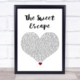 Gwen Stefani The Sweet Escape White Heart Song Lyric Print