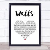 All Time Low Walls White Heart Song Lyric Print
