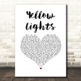 Harry Hudson Yellow Lights White Heart Song Lyric Print