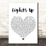 Harry Styles Lights Up White Heart Song Lyric Print