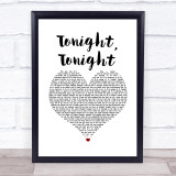 Hot Chelle Rae Tonight, Tonight White Heart Song Lyric Print