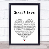 Hunter Hayes Secret Love White Heart Song Lyric Print