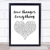 Il Divo with Michael Ball Love Changes Everything White Heart Song Lyric Print