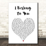 Jacob Lee I Belong to You White Heart Song Lyric Print