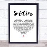 James TW Soldier White Heart Song Lyric Print