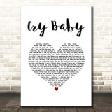 Janis Joplin Cry Baby White Heart Song Lyric Print