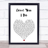 Jennifer Hudson Love You I Do White Heart Song Lyric Print