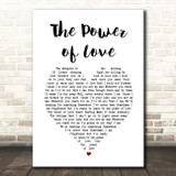 Jennifer Rush The Power of Love White Heart Song Lyric Print
