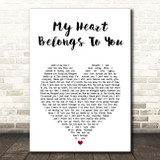 Jim Brickman My Heart Belongs to You White Heart Song Lyric Print