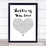 Jimmy Cliff Shelter of Your Love White Heart Song Lyric Print