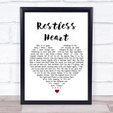 John Parr Restless Heart White Heart Song Lyric Print