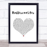 Jonas Brothers Rollercoaster White Heart Song Lyric Print
