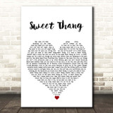 Jonestown Sweet Thang White Heart Song Lyric Print