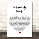 Josh Groban February Song White Heart Song Lyric Print
