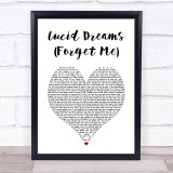 Juice WRLD Lucid Dreams (Forget Me) White Heart Song Lyric Print