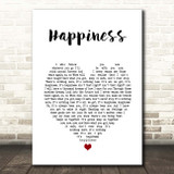 Kasabian Happiness White Heart Song Lyric Print