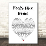 Katie Melua Feels Like Home White Heart Song Lyric Print