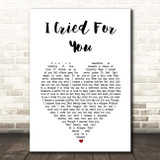 Katie Melua I Cried For You White Heart Song Lyric Print