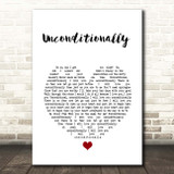 Katy Perry Unconditionally White Heart Song Lyric Print