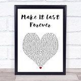 Keith Sweat Make It Last Forever White Heart Song Lyric Print