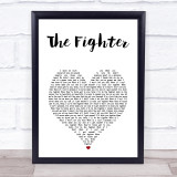 Keith Urban The Fighter White Heart Song Lyric Print