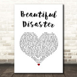 Kelly Clarkson Beautiful Disaster White Heart Song Lyric Print