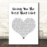 Anita Baker Giving You The Best That I Got White Heart Song Lyric Print