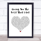 Anita Baker Giving You The Best That I Got White Heart Song Lyric Print
