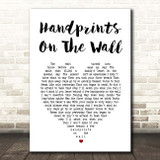 Kenny Rogers Handprints On The Wall White Heart Song Lyric Print