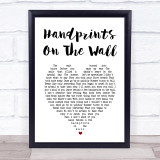 Kenny Rogers Handprints On The Wall White Heart Song Lyric Print