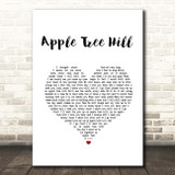 Keywest Apple Tree Hill White Heart Song Lyric Print