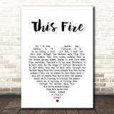 Killswitch Engage This Fire White Heart Song Lyric Print