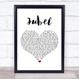 Klingande Jubel White Heart Song Lyric Print