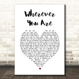 Kodaline Wherever You Are White Heart Song Lyric Print