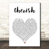 Kool & The Gang Cherish White Heart Song Lyric Print