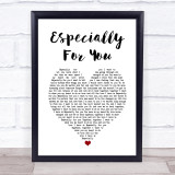 Kylie Minogue, Jason Donovan Especially for You White Heart Song Lyric Print