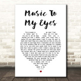 Lady Gaga & Bradley Cooper Music To My Eyes White Heart Song Lyric Print
