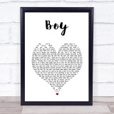 Lee Brice Boy White Heart Song Lyric Print