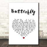 Lenny Kravitz Butterfly White Heart Song Lyric Print