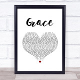 Lewis Capaldi Grace White Heart Song Lyric Print
