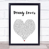 Lionel Richie Penny Lover White Heart Song Lyric Print
