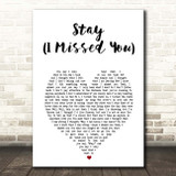 Lisa Loeb Stay (I Missed You) White Heart Song Lyric Print