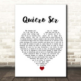 Los Primos Del Este Quiero Ser White Heart Song Lyric Print